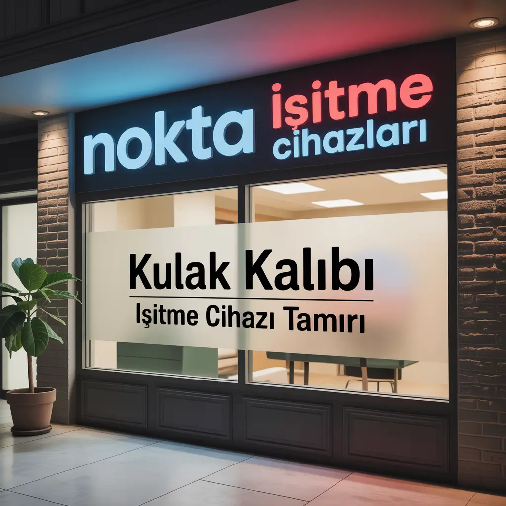 Nokta İşitme Hörgeräte-Schaufenster — Ohrpassstück und Hörgerätereparatur